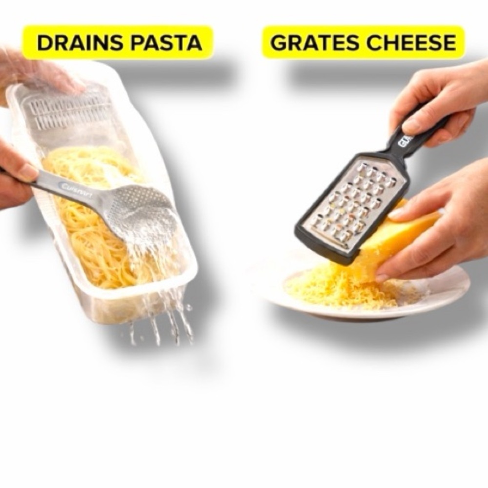 Microwave Pasta Cooker w/ Strainer Lid + Cuisinart Spoon + Glad Grater | NEW